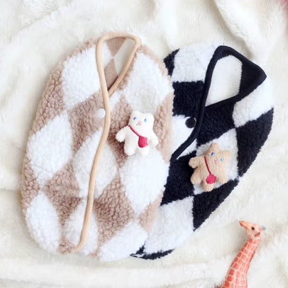 Cozychic Plaid Pet Vest – Soft, Stylish Winter Warmth for Small Dogs & Cats
